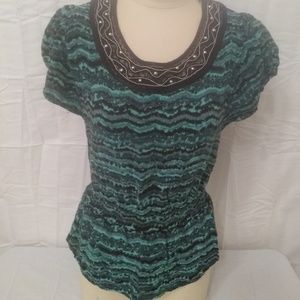 ❤️ Make Me A Offer ❤️Cato Green & Black top